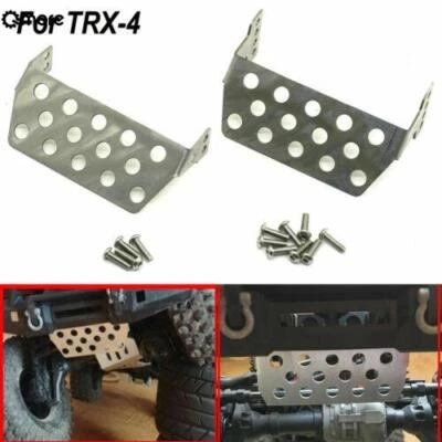 Qmore Stainless Steel Front + Rear Skid Plate Bumper Lower Protector For TRX4 RC - Image 1 of 4