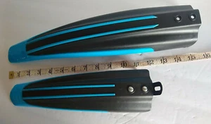 Bicycle Fenders Mud Guards Front & Rear Set Blue & Black Bike Plastic - Picture 1 of 9