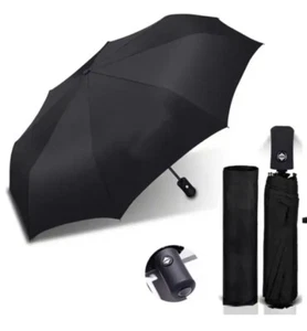 Unisex Storm proof Automatic Umbrella Black Strong Windproof Folding Umbrella - Picture 1 of 6