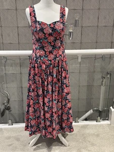 Laura Ashley 80’s Vintage Kleid Floral 100% Baumwolle Gr. 12 🇬🇧 Sommer /Party - Bild 1 von 18