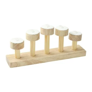 1x High & Low 5-Slot Wood Ring Display Riser Rack for Rings Storage Organizer - Picture 1 of 7