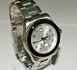 Swiss Army Maverick SS Silver Dial Dual Time 241442 $625 Watch - Picture 1 of 5