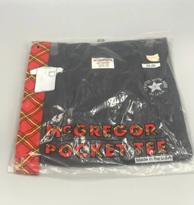 Nueva Camiseta Negra McGregor De Colección Para Hombre 50/50 Bolsillo Grande Puntada Única Zyare Foto 1 de 4