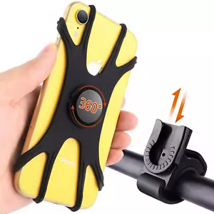 Silicone Detachable 360 Cell Phone Mount Holder For Bicycle Motorcycle MTB Bike - Picture 1 of 10