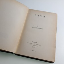 Pitt Lord Rosebery 1891 Hardback Book