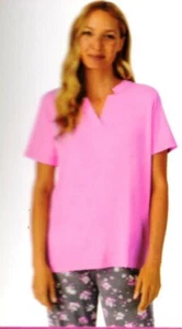 ANNE KLEIN MUJER 2 PIEZAS PIJAMA CAPRI CONJUNTO ROSA Y GRIS #307818 TALLA GRANDE NUEVO CON ETIQUETAS - Imagen 1 de 4