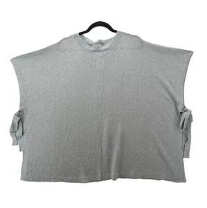 Poncho donna J. Jill lino cravatta laterale maglione maglia verde erba marina NUOVO OS taglia unica - Foto 1 di 7