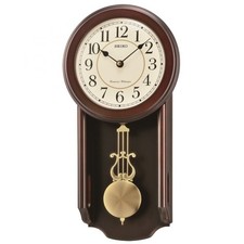 Seiko Wooden Clock with Pendulum QXH063B NEW