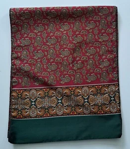 Vintage 70s Men's Fringed Paisley Patterned Scarf (395E) - Picture 1 of 2