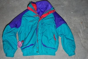 Vtg 90s Columbia Ski Jacket Mens Size Radial Sleeve Blue Teal Sz Medium W/ Glove - Picture 1 of 9