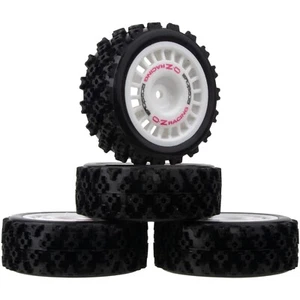 Neumáticos de goma para ruedas de rally de radiocontrol para Tamiya TT01 TT02 TT01E XV-01 DF-03 HSP - Imagen 1 de 7