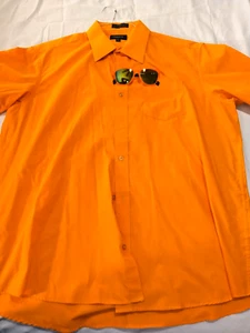 OMEGA 2xl italienisches High Fashion Frühjahr/Sommer leuchtend orange Herrenshirt - Bild 1 von 3