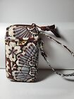 Vera Bradley Id Wallet Wristlet Small Brown Gray White Multicolor Cotton Quilted