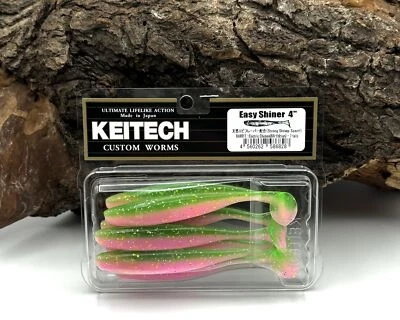 Keitech 4" Easy Shiner Electric Chicken 7 Stück 10cm 5g Barsch Alarm BA UV Aktiv - Bild 1 von 3