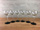 Set Of 6 Stunning Wine Glasses Twisted Stem And Black Base