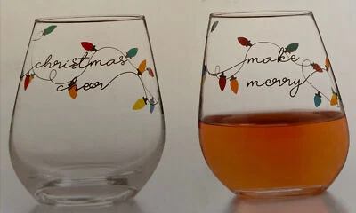 Juego de copas de vino sin tallo de Navidad para vacaciones THE CELLAR /2 NUEVO Foto 1 de 4