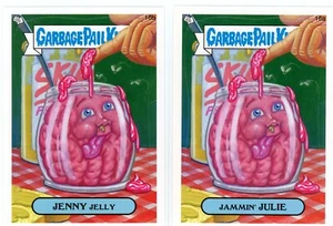 2012 Topps Garbage Pail Kids BNS1 JAMMIN' JULIE/JENNY JELLY 16A/B Base Sticker - Bild 1 von 1