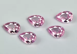 5 Stck. Birnenrosa Morganit Edelstein Lot 3,50 Ct/6 mm zertifiziert GM06 - Bild 1 von 8