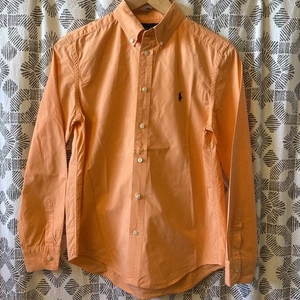 Ralph Lauren Polo Button Down Hemd Jungen Größe Large (14-16) orange blau Pony - Bild 1 von 6