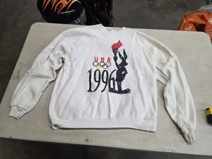 1996 Olympics USA Warner Brothers Bugs Bunny Sweatshirt XXL Hanes - Picture 1 of 10