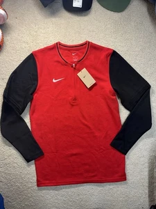 Nike Dri Fit 1/2 Zip Raglan Long Sleeve Red/Black Size M Ohio State Buckeyes - Picture 1 of 9