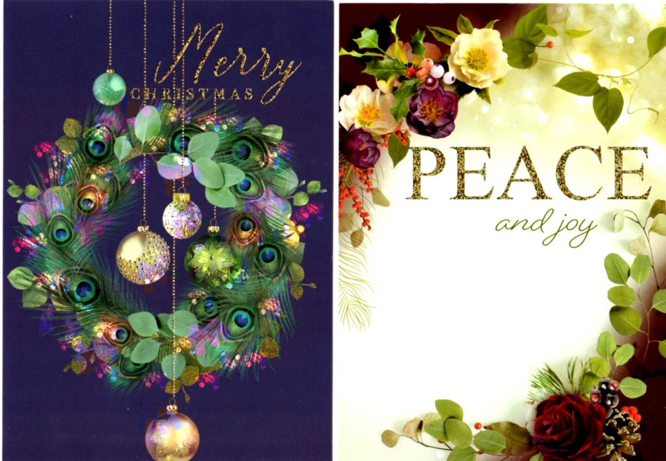 (20) Beautiful Floral Glitter Christmas Cards #90318 by Leanin' Tree - Image 1 of 4