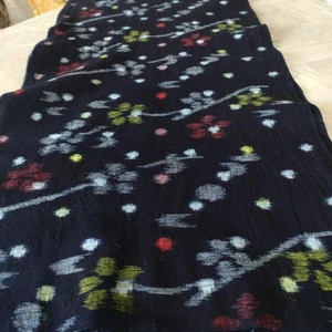 Vintage Japanese Textile Aizome Indigo Blue Kasuri Fabric Scrap Cotton Used - Picture 1 of 15