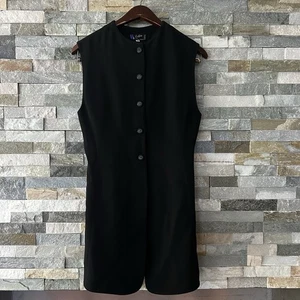 Vintage Claude Montana Women’s Button Dress Vest Style 80s 90s Black 38 US 4 - Bild 1 von 5