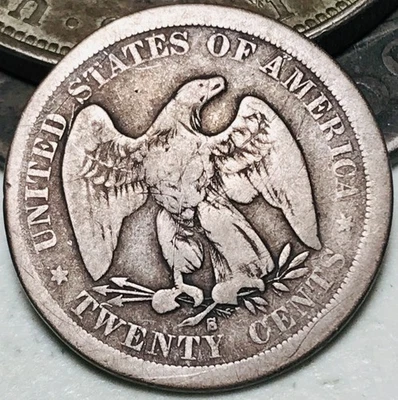 1875 S Twenty Cent Piece 20C Ungraded Circulated 90% Silver US Coin CC28309 - Image 1 of 4