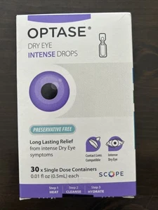 Gotas intensas para ojos secos Optase sin conservantes 30 dosis únicas 0,01 OZ cada una 27/02 - Imagen 1 de 3