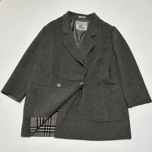 Abrigo BURBERRY Doble Cara Cuadros Nova Ajuste Asiático 2XL Talla XL EE. UU. Gris Auténtico - Imagen 1 de 24