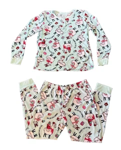Girls * Justice * Full Set PJ's - FA LA LA LA Christmas Llama's * Size 14-16 - Picture 1 of 10