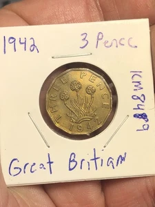 Moneda de 3 peniques de Gran Bretaña, 1942, KM# 849, níquel-latón, rey Jorge VI. - Imagen 1 de 5