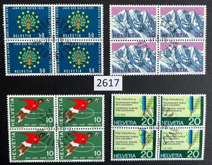 (2617) Switzerland B517-20, block of 4, CTO, and #531-32 CTO, see image - Picture 1 of 2