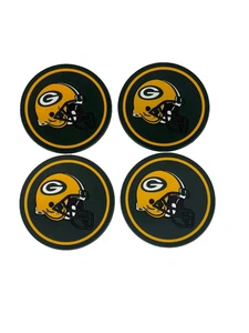 Green Bay Packers 4 pack Coasters Set New NFL Licensed - Picture 1 of 3