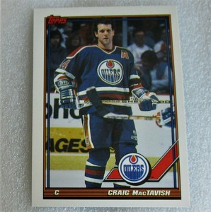 1991-92 Topps Craig MacTavish #63 Hockey Card! Edmonton Oilers - 3 Cups NM