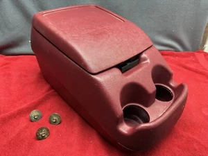 92-96 97 Ford F-xxx Pickup Truck Bronco Interior Bucket Seat Center Console Red - Picture 1 of 15
