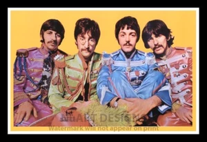 Poster Rock 'n' Roll stile vintage incorniciato "THE BEATLES FAN CLUB";12x18 - Foto 1 di 1