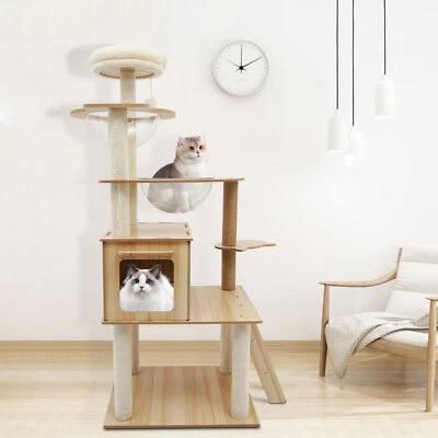 5-Tiers Cat Tree Tower Scratching Posts Cat Condo Trees for Large Cats Bed Toy - Image 1 of 4