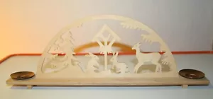 Erzgebirge Schwibbogen, Vintage Bogen f. Ostern, 2 Kerzen, Original DDR Ostalgie - Bild 1 von 2