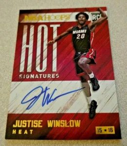 2015-16 Hoops Hot Signatures Rookie #HS-JWL Justise Winslow Miami Heat - Picture 1 of 2