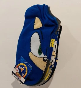 Sonic The Hedgehog Boys Socks No Show 5 Pairs Size L 4-10 New Kohls SEGA - Picture 1 of 10