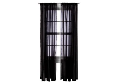 Pair of Two Window Sheers Voile Black 60" x 63" Pair Target Curtains New - Image 1 of 4