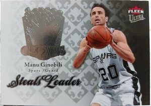 2007-08 Fleer Ultra Manu Ginobili Steals Leader Basketball Card - Picture 1 of 2