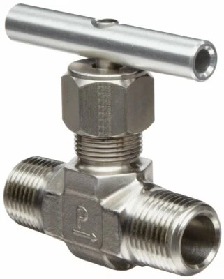 1/2" MNPT  316ss Inline Needle Valve (5000 Psi) Parker V Series 844G - Image 1 of 2
