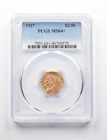 MS64+ 1927 $2.50 Indian Head Gold Quarter Eagle PCGS *1361 Cover