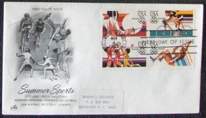 USA FDC Colorado SUMMER SPORTS 1983 with block of 4 stamps - Picture 1 of 1