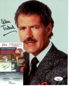 ALEX TREBEK firmada autografiada 8x10 JSA foto JSA - Imagen 1 de 2