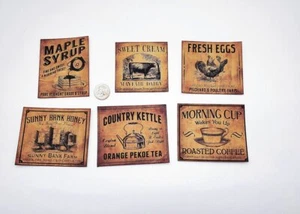 6-Primitive-Farmhouse-Country-Rustic-Grubby-Pantry-Breakfast-Farm-Label-Stickers - Picture 1 of 1