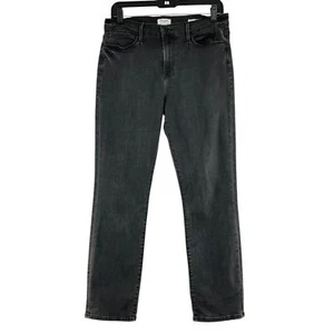 Frame Denim Damen Größe 29 Le High Straight Jeans Hose Baumwolle Schwarz Stretch - Bild 1 von 13